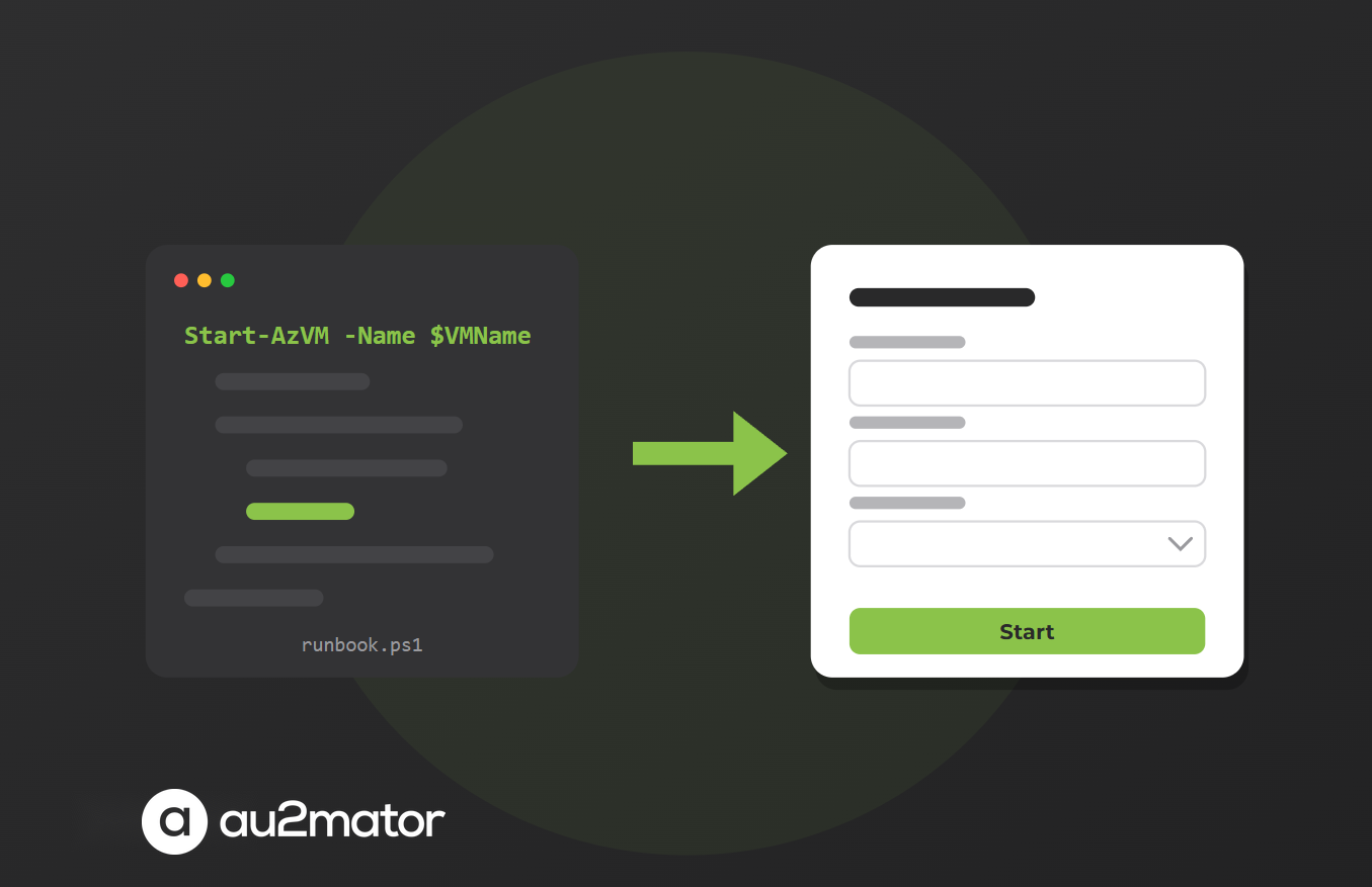 Azure Automation runbook turned into a self-service web form with the au2mator portal